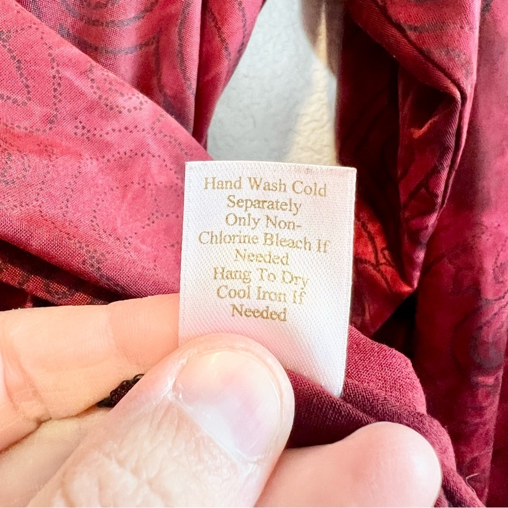 Caslon Red Velvet Blouse 2X Plus Dark Romantic Witchy Luxe Top - Picture 8 of 12